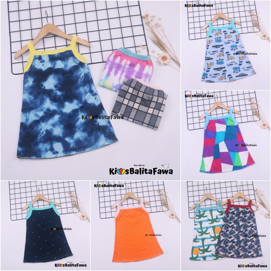 Tanktop Dress Uk 1-2 Tahun / TERMURAH Atasan Harian Adem Anak Perempuan Bahan Kaos Daster Cewek