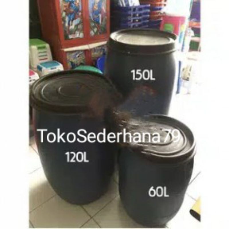 Tong Biru Tong Air Tong Plastik Bak Air Tutup Warna Hitam Tebal 150 Liter Shopee Indonesia