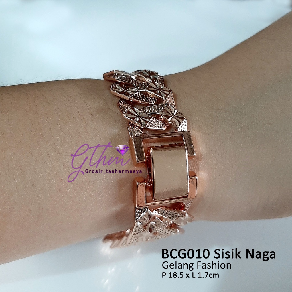 gelang tangan pria wanita sisik naga ukir lapis emas 18k xuping alin jewelry silver gold