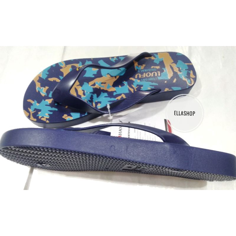 sandal jepit pria Luofu motif army