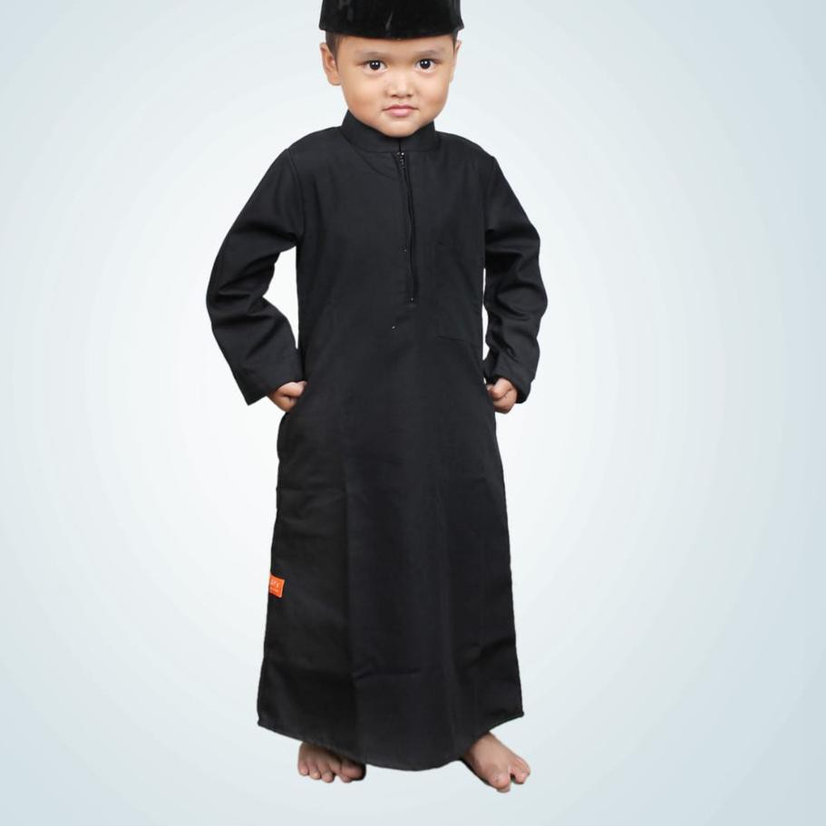 NLN Salim Moslem -  Gamis Koko Anak Polos Murah - Hitam ✅