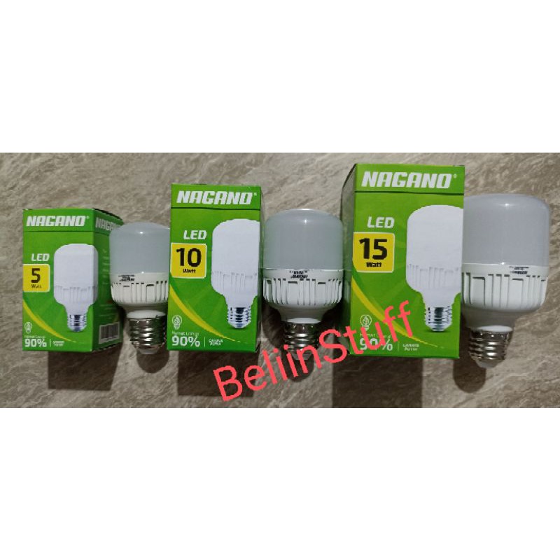 Bola Lampu LED Nagano, Lampu Kapsu LED Hemat Energi 5 Watt, 10 Watt, 15 Watt *Cahaya Putih*