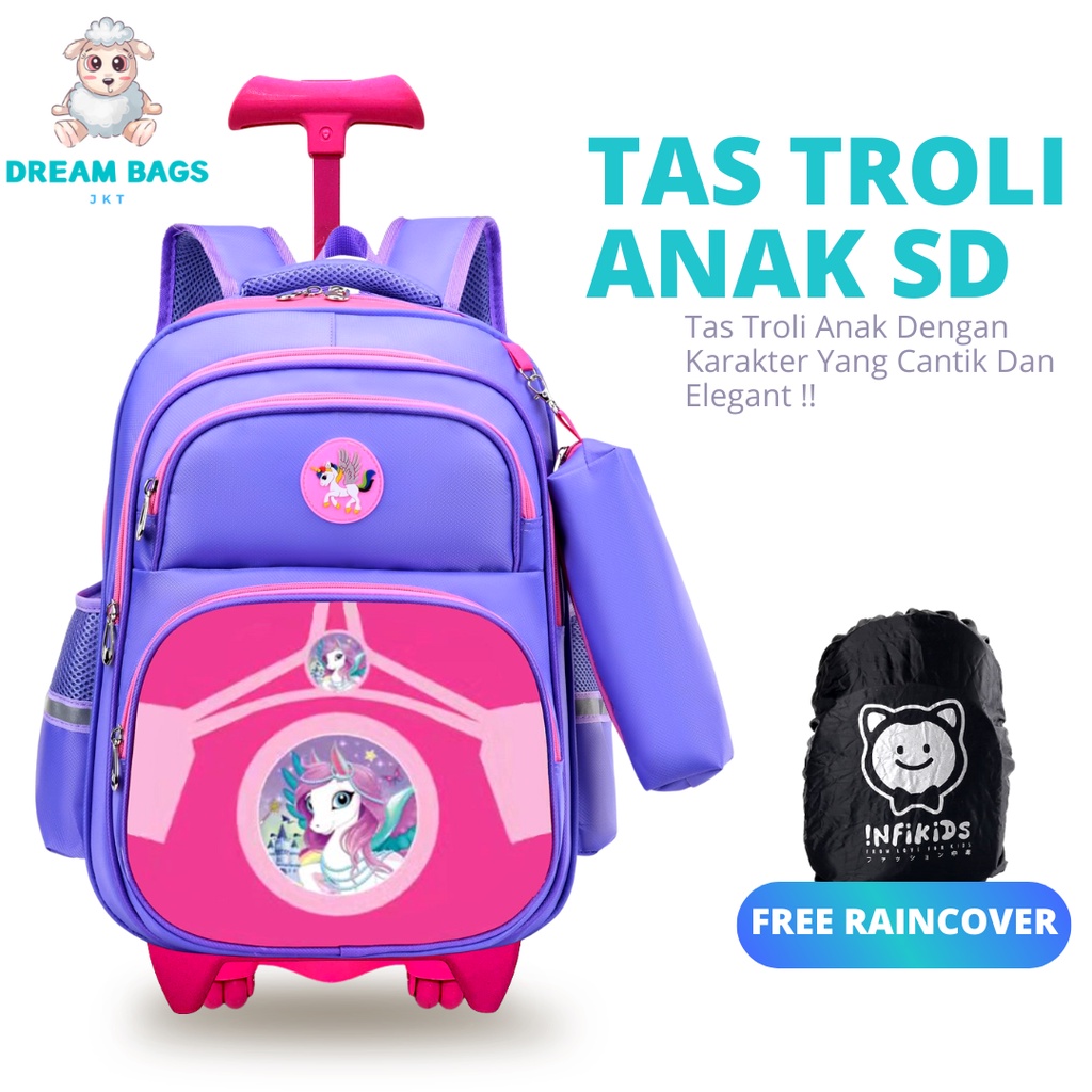 Tas Troli Anak Perempuan SD Import DB-631 Tas Anak Perempuan