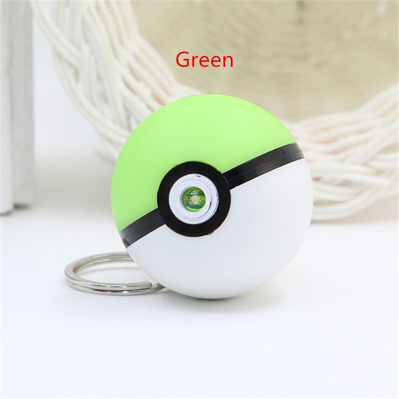 Gantungan Kunci Bentuk Pokeball Pokemon Pikachu Dengan Lampu LED + Suara