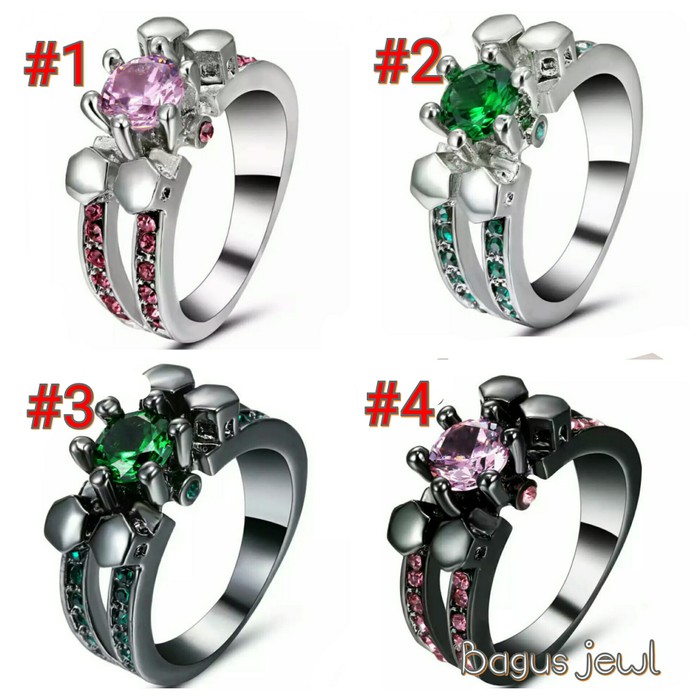 Cincin Wanita Solitaire plus Cubic Zirconia Elegant