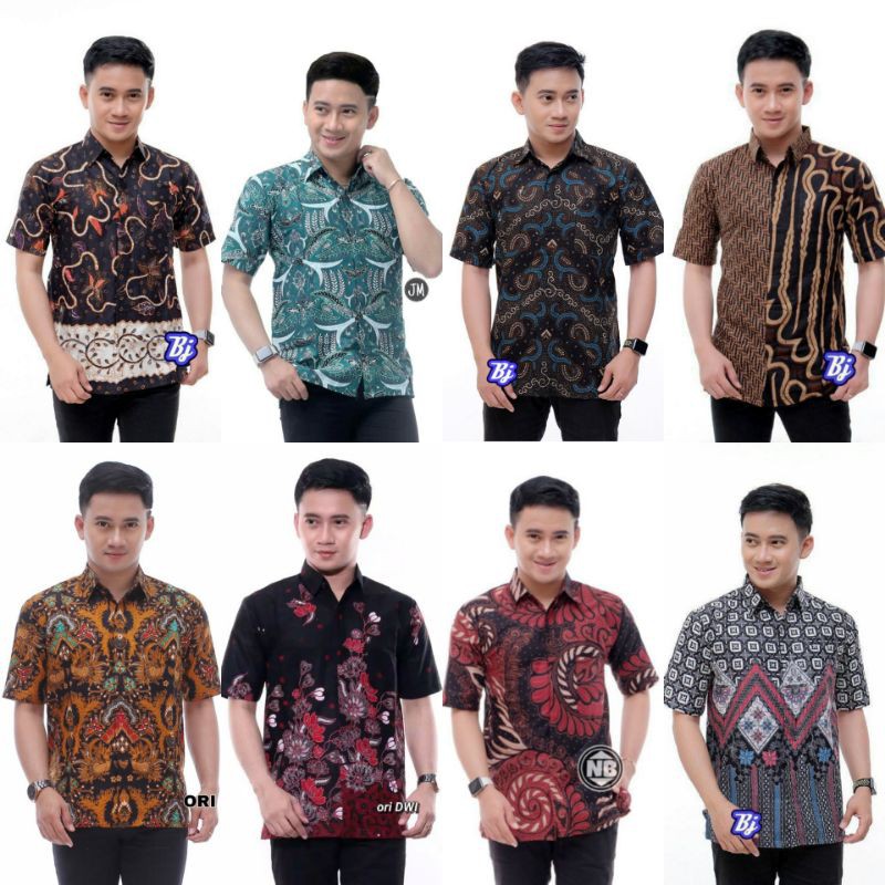 022 Zahira Batik HRB026 Kenongo Hem Kemeja Batik Pria Lengan Pendek