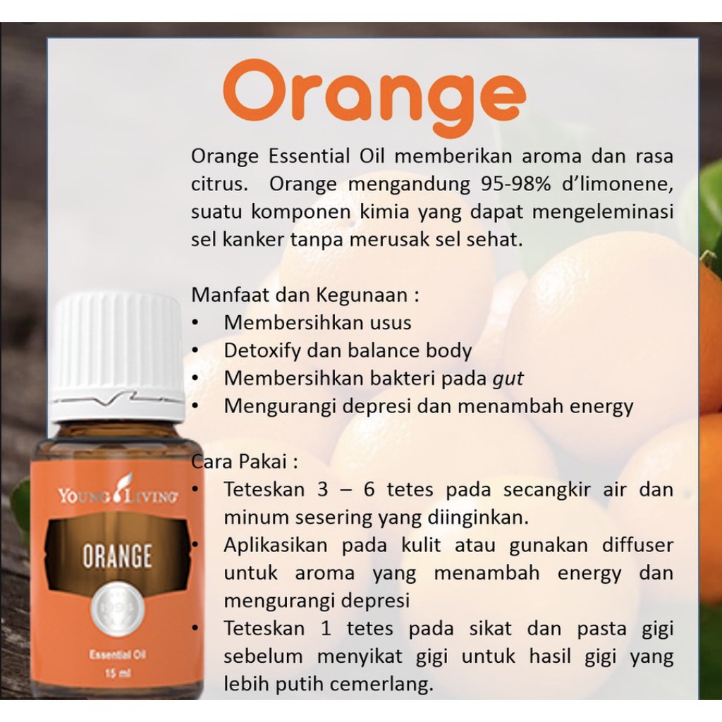 Orange Essential Oil Young Living 15ml Shopee Indonesia