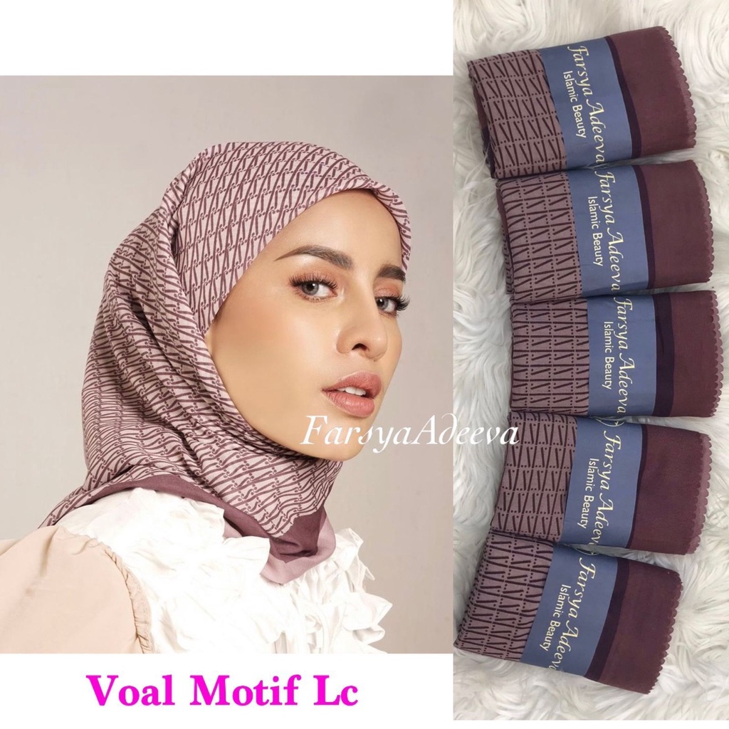 Kerudung segiempat motif terbaru segiempat motif deenay kw bahan voal grosir segiempat motif termurah Safa Hijab