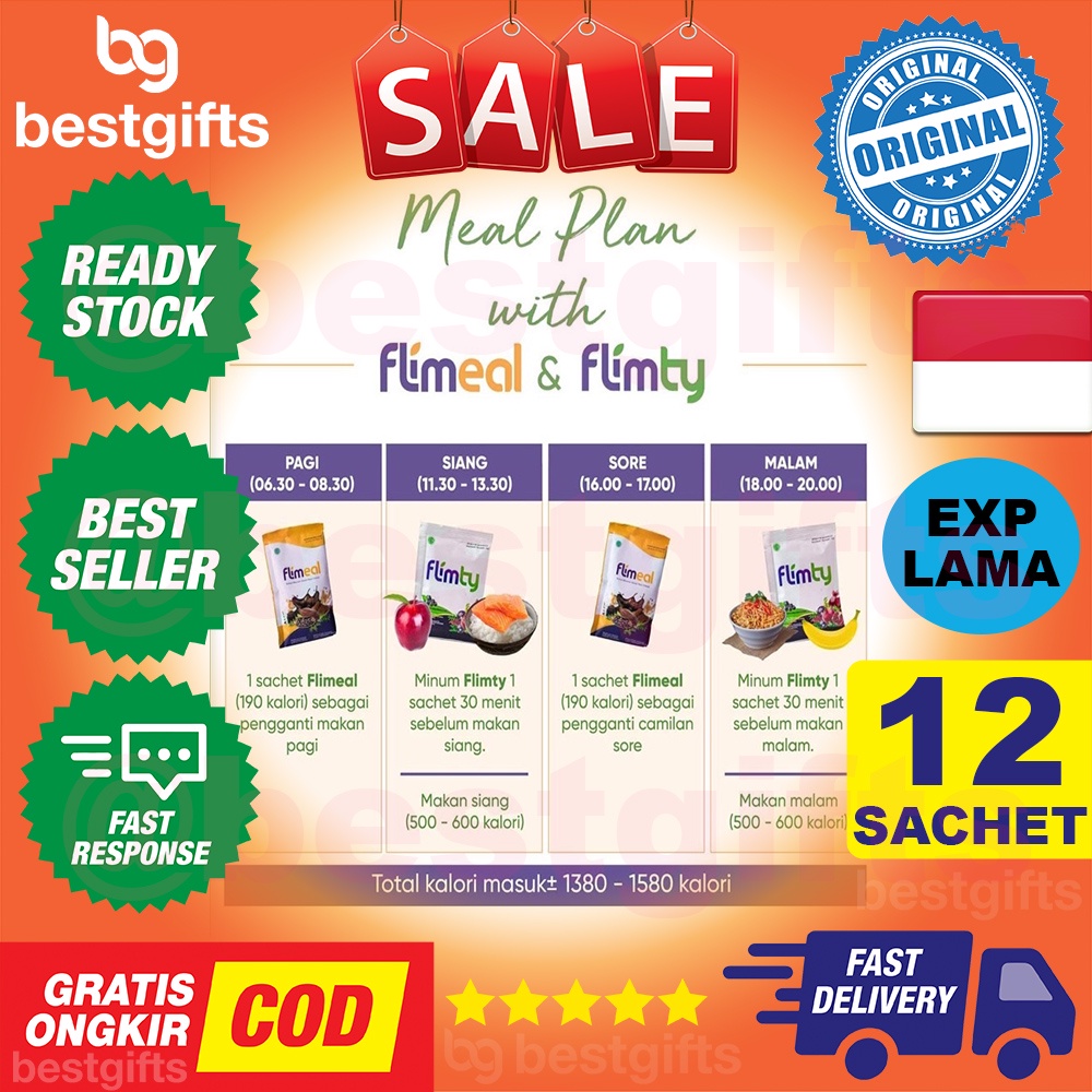 FLIMEAL MINUMAN PENGGANTI MAKANAN (MEAL REPLACEMENT) BY FLIMTY - 1 BOX (isi 12 SACHET) - COKLAT