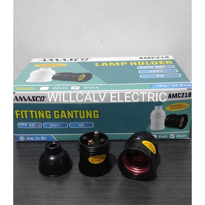 HARGA ISI 24 PC FITING GANTUNG AMASCO AMC-218 / FITING LAMPU GANTUNG AMASCO AMC-218