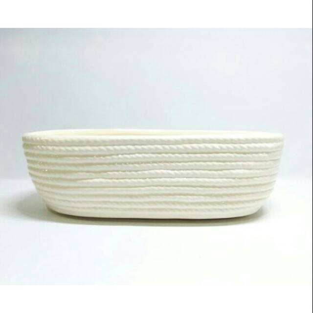 Vas Bunga Keramik Oval Tambang-Vas Dekorasi