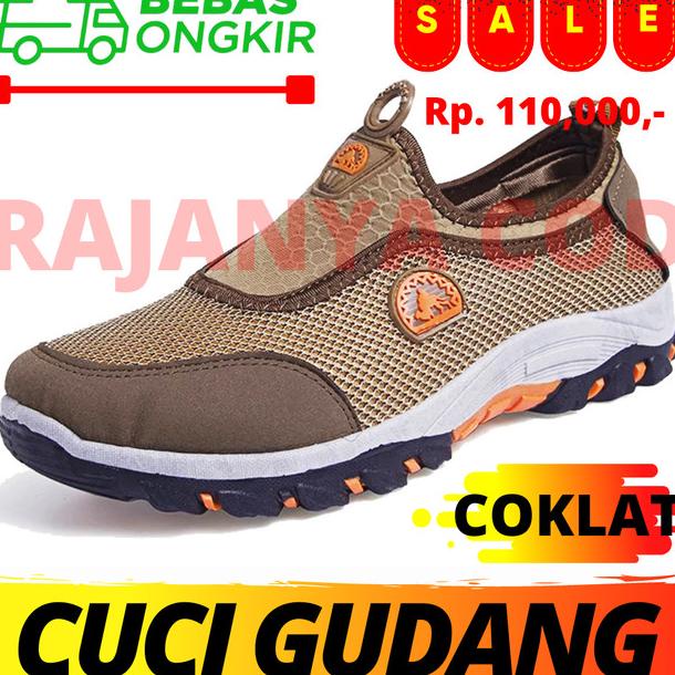 HIKING SHOES SLIP ON CAMEL / HIKING SPORTY CAMEL / SEPATU GUNUNG PRIA