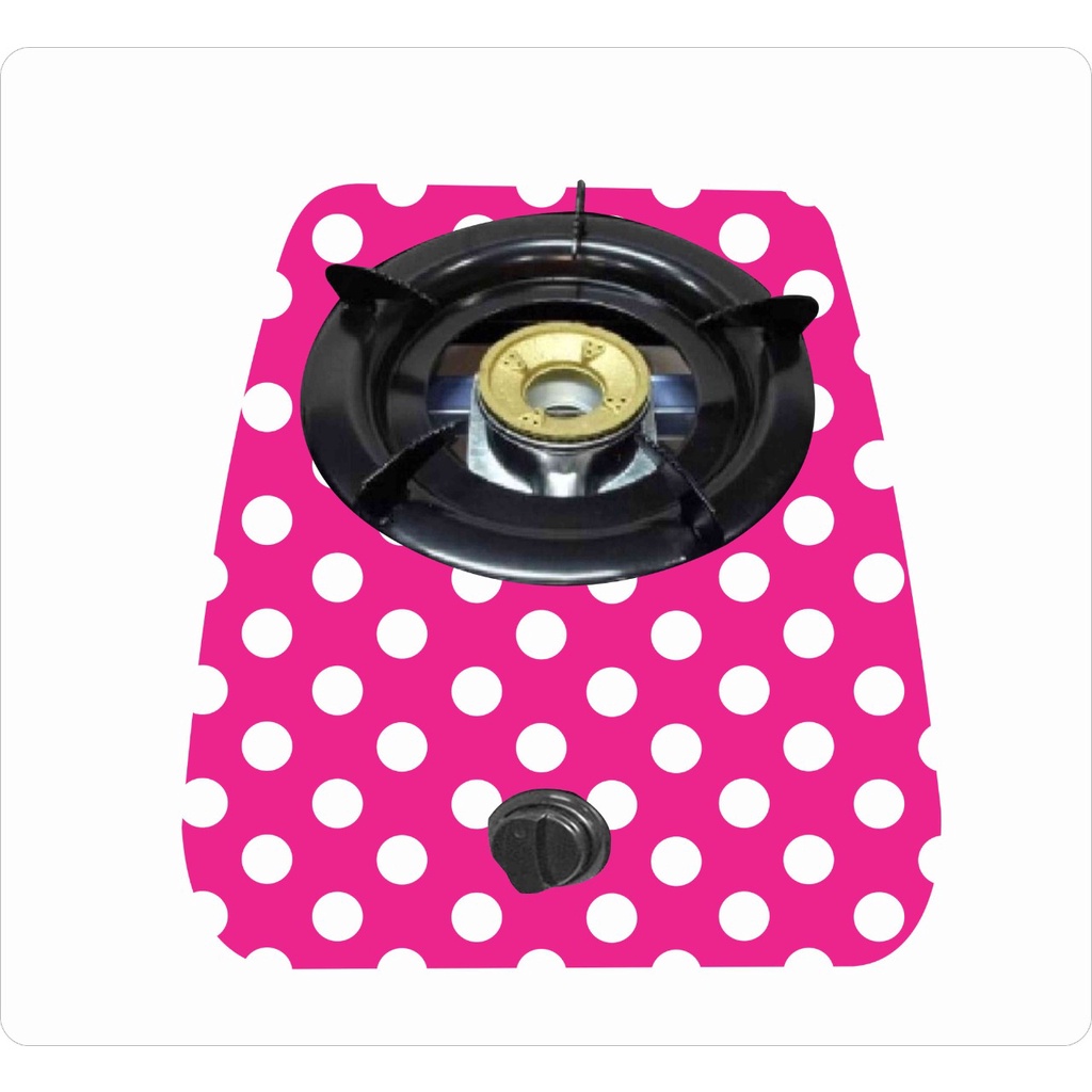 Stiker Kompor 1 Tungku Motif Polkadot Polos SA