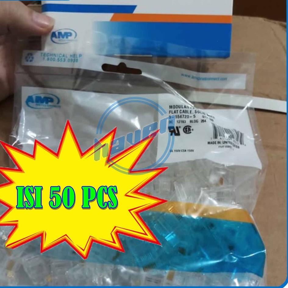 ℗ Konektor Rj45 cat5e AMP Connector Rj45 Konektor LAN RJ45 Konektor Rj 45 ✰
