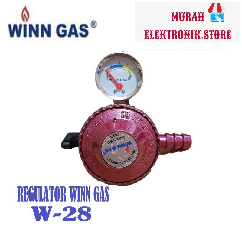 Regulator LPG Winn Gas W 28 + Meter Regulator Tekanan Rendah