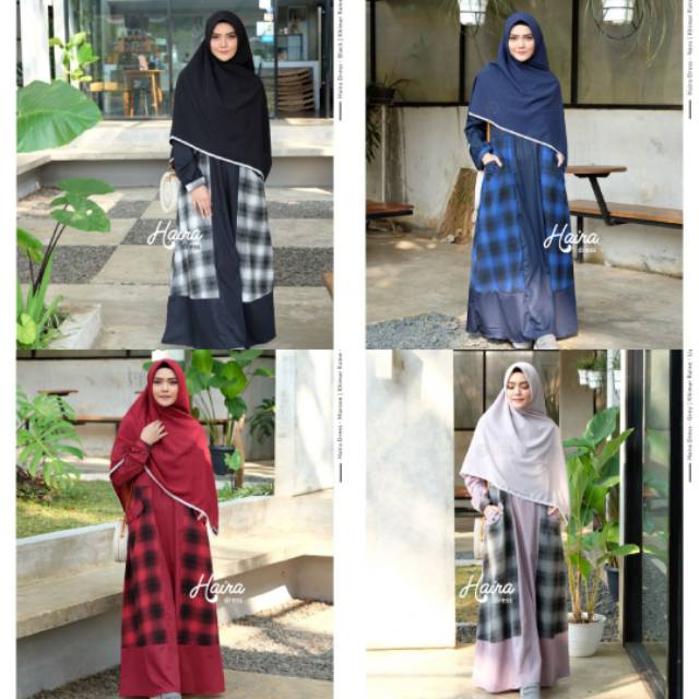 Gamis/dress busui toyobo mix motif Haira dress by yasmeera