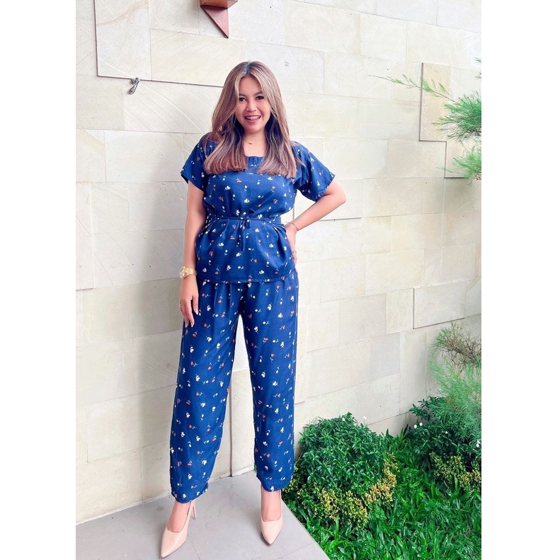 Daster Babydoll Panjang Bali-BD - NAGITA NAVY