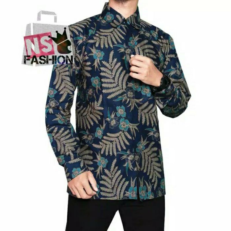 Batik Pria Lengan Panjang BATIK BERKAH HRB026 motif KERATONAN Kode 002 size M L XL