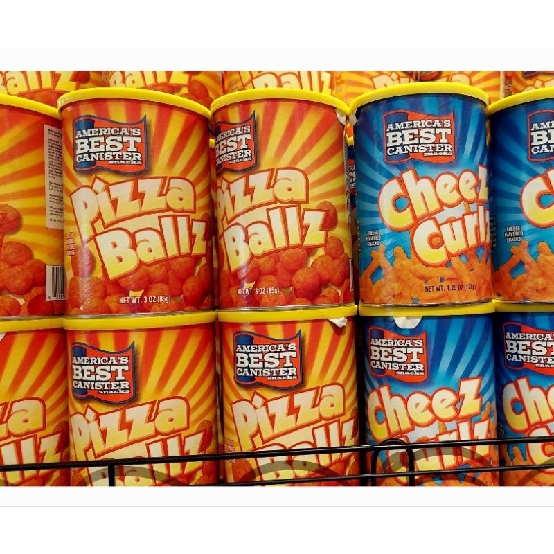 

BUY 4 GET 1 | Americas Best Canister Snacks Cheez Ballz and Pizza Balls. Best Seller 85gr, snacks import