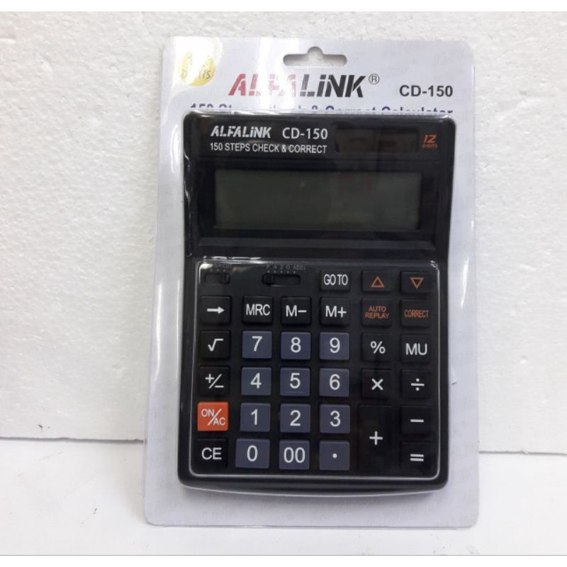 

ALFALINK KALKULATOR 12 DIGIT CD 150 BASIC CALCULATOR 150 STEPS