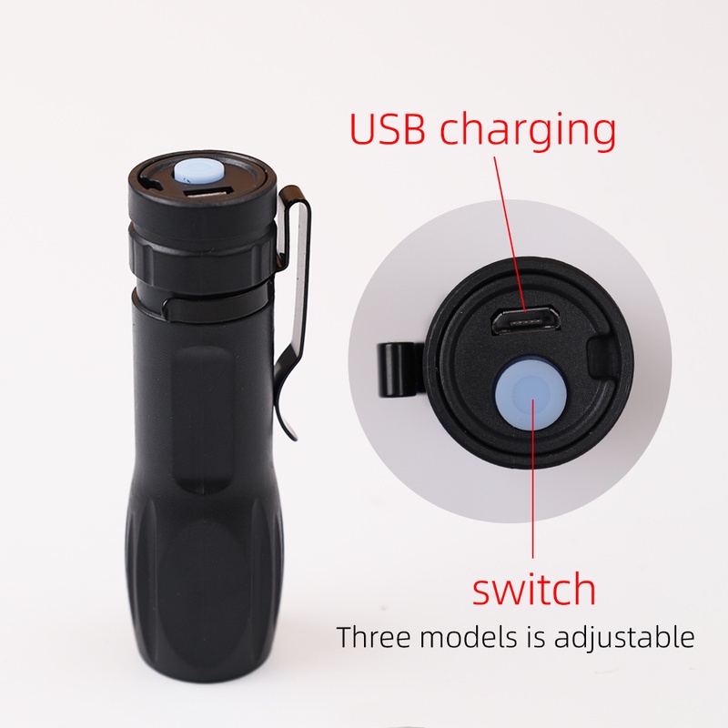 Lampu Senter Led Mini Portable Usb Rechargeable Untuk Outdoor / Hiking / Camping