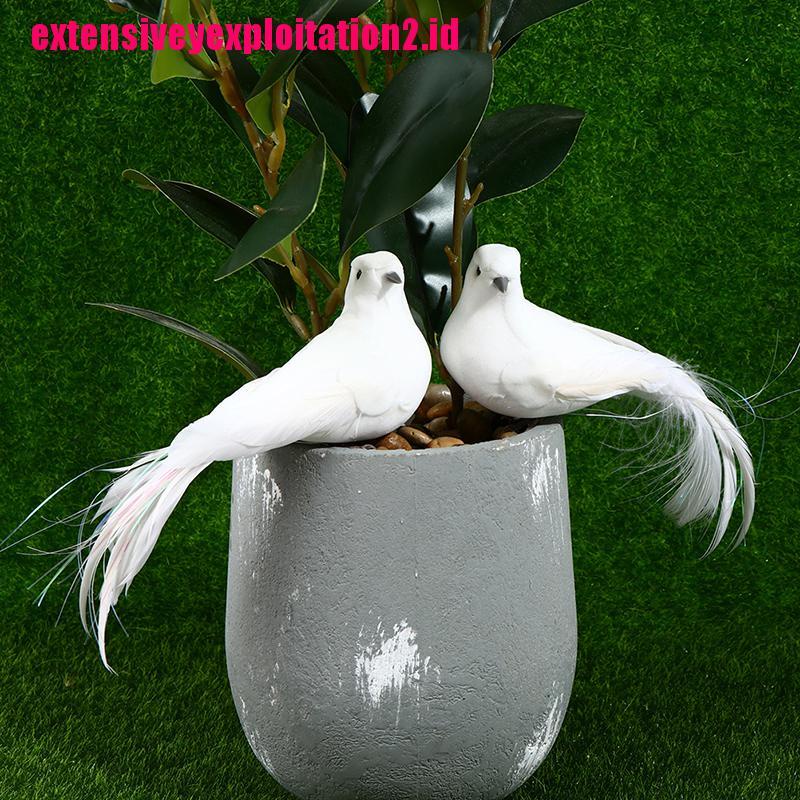 &lt; E2id &amp; &gt; 2Id &amp; 2Ids Burung Merpati Imitasi Bahan Busa Warna Putih