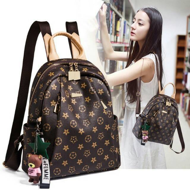 GDM-TAS RANSEL WANITA MODEL TERBARU/TERLARIS/TERMURAH/FREE GANTUNGAN (GENDONG LV)