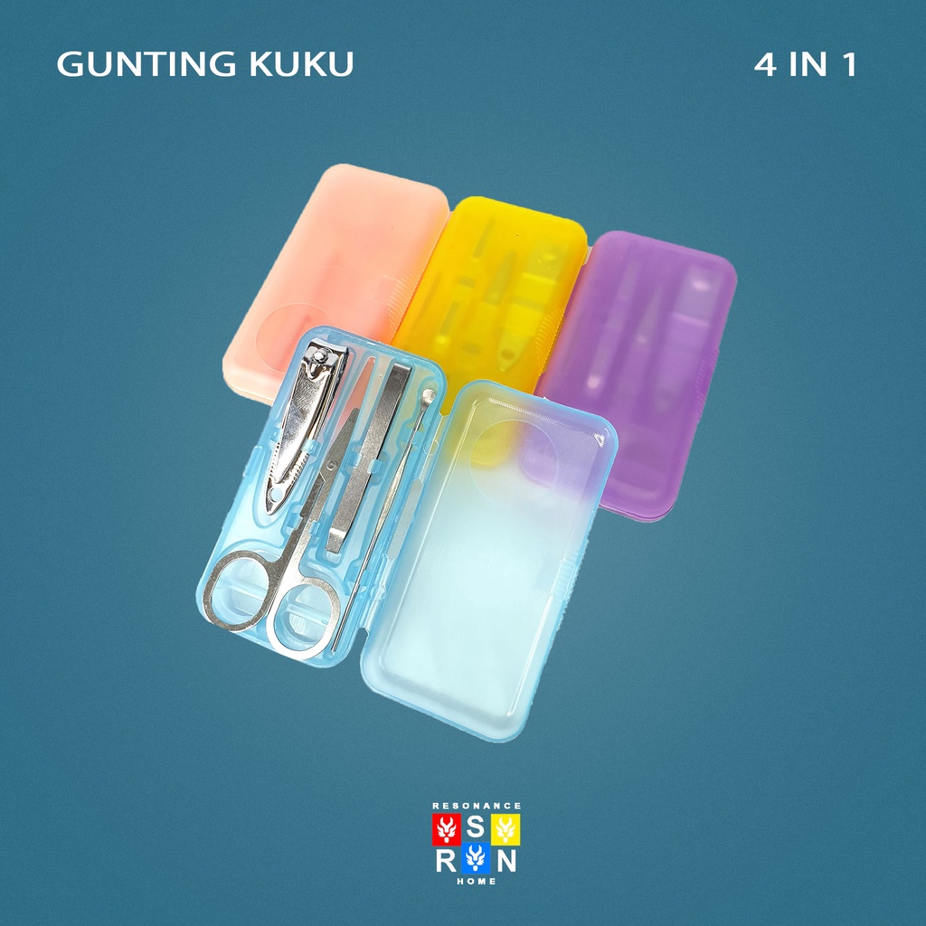 Gunting Kuku Set 4 in 1 Perawatan Kuku / Menicure Pedicure Set Tools | Resonance Home