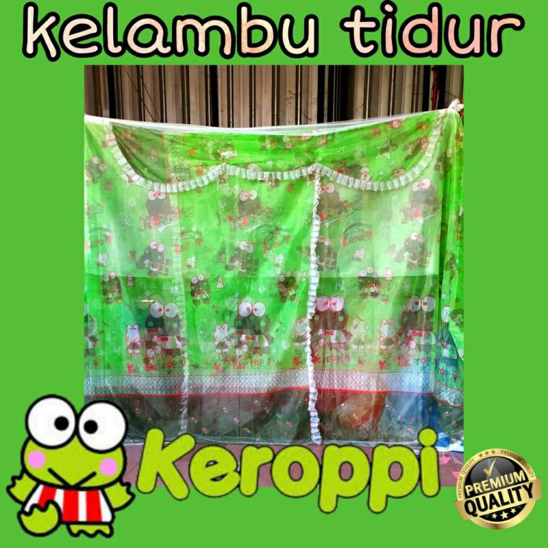kelambu gantung kotak Motif bunga Karakter keroppi & Doraemon