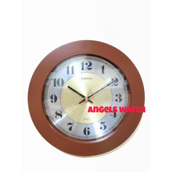 angelswatch jam dinding kayu ostar quiet sweep movement senyap jam dinding model kayu original