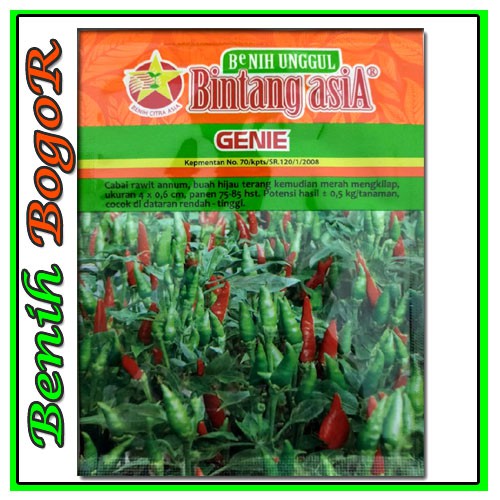 ISI 10GR - BENIH CABE RAWIT HIJAU UNGGUL GENIE | BIBIT CABE CABAI RAWIT | BENIH CABAI UNGGUL