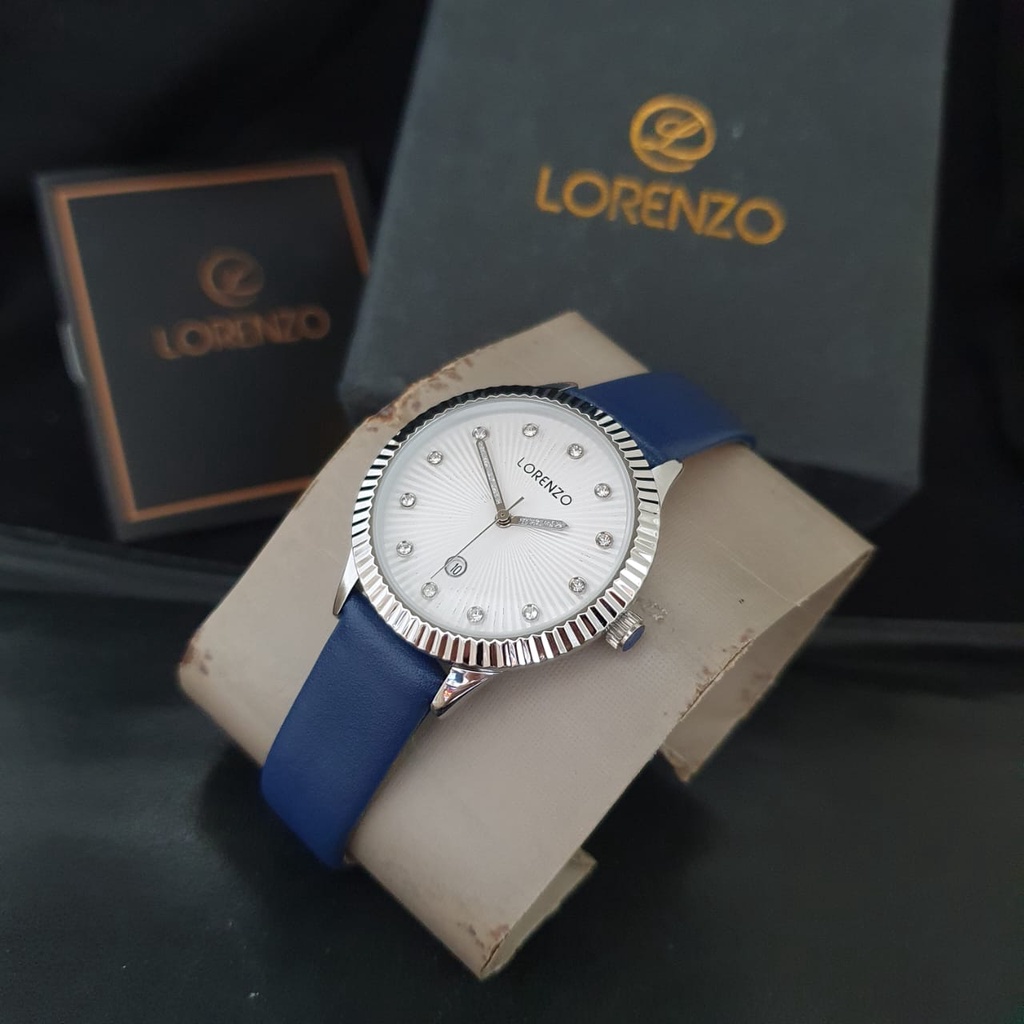 JAM TANGAN LORENZO ORIGINAL LEATHER STRAP KULIT R-1081/JAM TANGAN CEWEK TALI KULIT/LORENSI R-1081