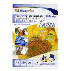 

Blueprint Photo Paper (BP-GPA4230) - A4, 20 Sheet, 230 Gsm, Cast Coasting, Glossy, Water Resistant