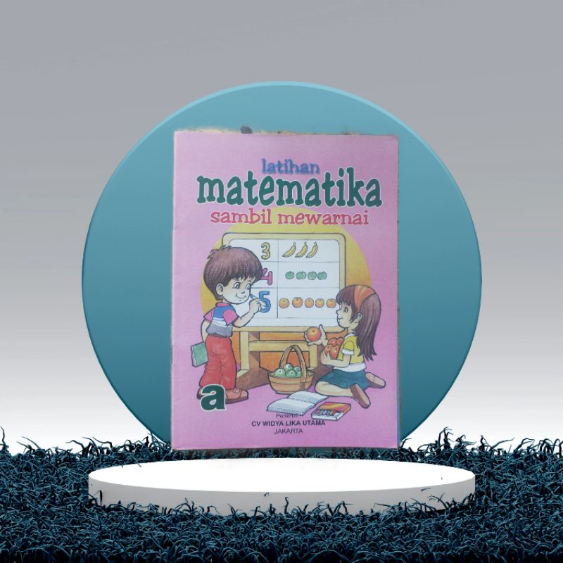 satu paket buku latihan matematika sambil mewarnai untuk TK paud jilid A dan B