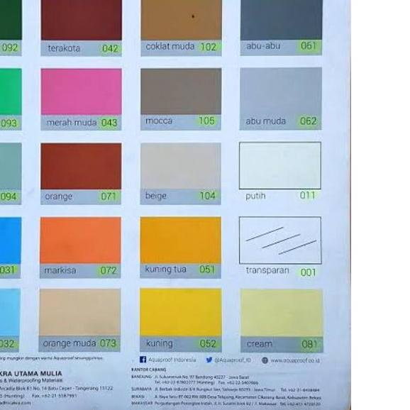 ✰ CAT TEMBOK/WATERPROOF/ANTI BOCOR AQUAPROOF 1 KG (READY SEMUA WARNA) ✩