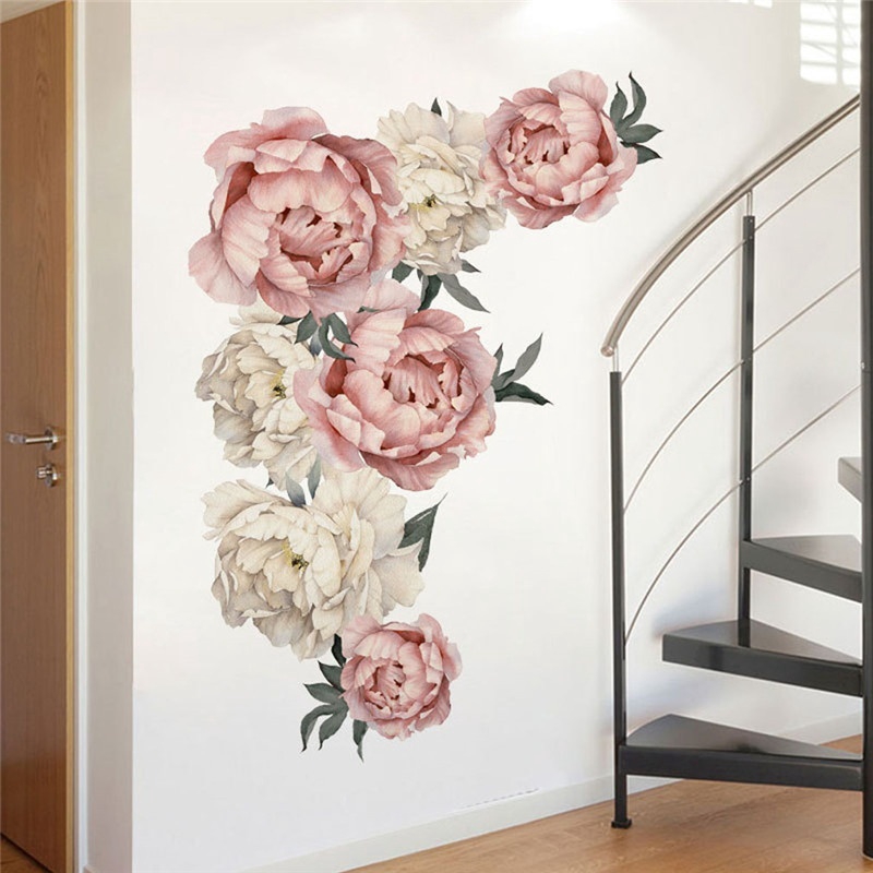 Diy Stiker Dinding Dengan Bahan Pvc Dan Gambar Bunga Peony ...