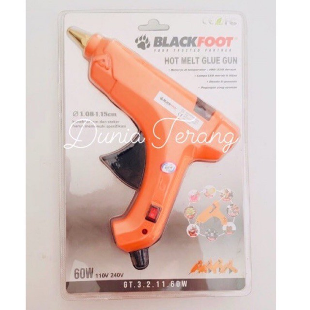 Alat Lem Tembak BESAR BLACKFOOT 60Watt Switch / Glue Gun Gluegun Big Glue Stick 60W ON OFF