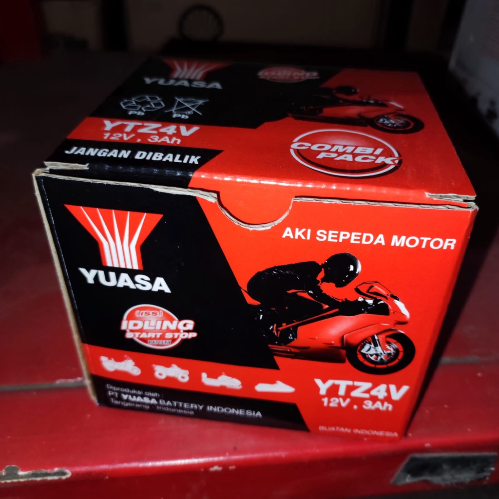 Aki Yuasa YTZ4V 12V 3Ah aki beat mio scoopy vario