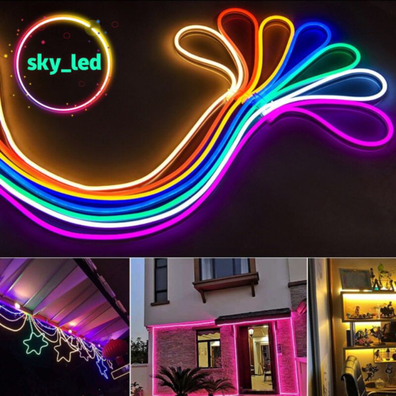 Paket Lampu Neon Flex 220v 1m 2m 3m 4m 5m 5 meter Led Selang Fleksibel 220v Warna Neon Box Outdoor ip65 Huruf DIY 220v strip