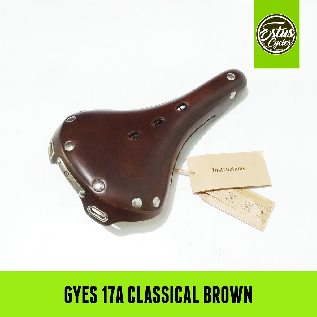 Sadel Kulit Gyes 17A Classic Leather Saddle Model Klasik Estus Cycles