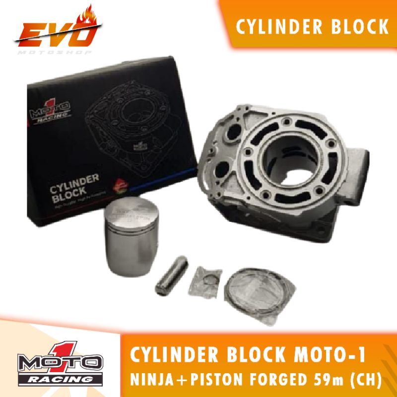 BLOK NINJA + PISTON FORGED 59 MM CH MOTO 1