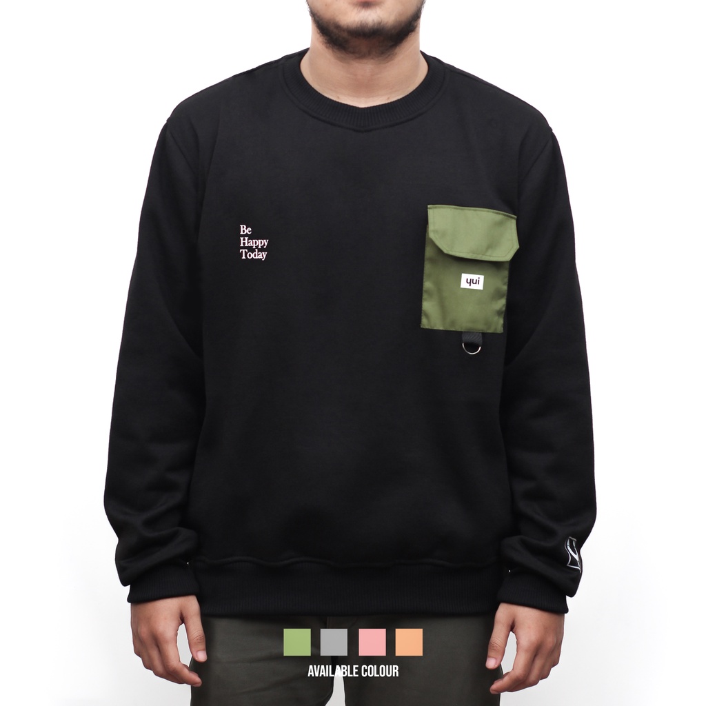 Yui Sweater Crewneck Pouch Break Black