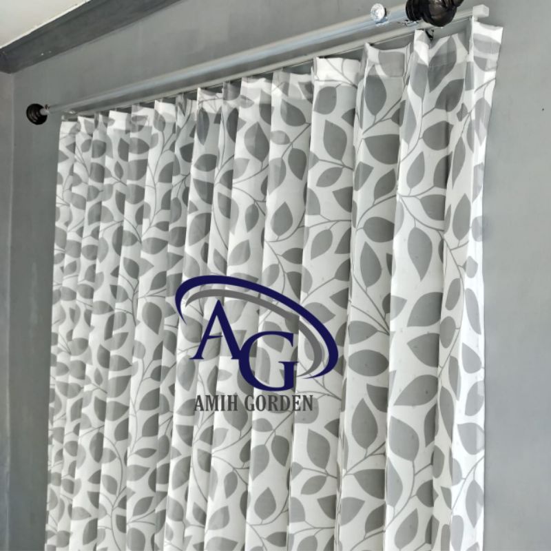 Vitrase Gorden Import Motif Daun Abu - Vitrage Daleman Korden Model Kawat S