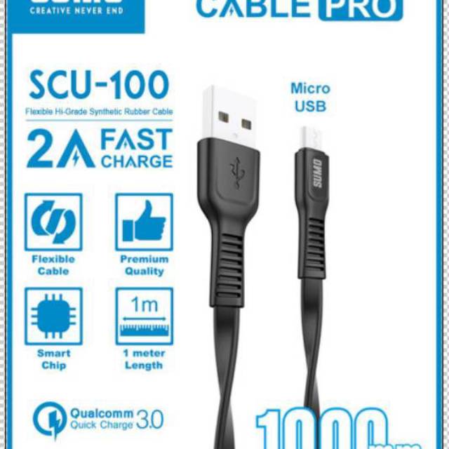 Kabel Data Sumo Fast Charging Micro USB SCU-100 Support All Android