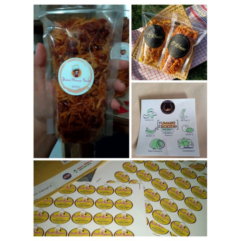 

CETAK STIKER LABEL (VINIL/TRANSPARAN + LAMINASI)/CETAK STIKER LABEL/STIKER KEMASAN/STIKER PRODUK