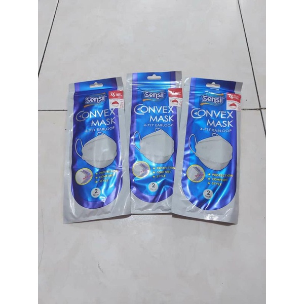 Masker KF94 Merah Putih Sensi Convex Mask isi 2pcs