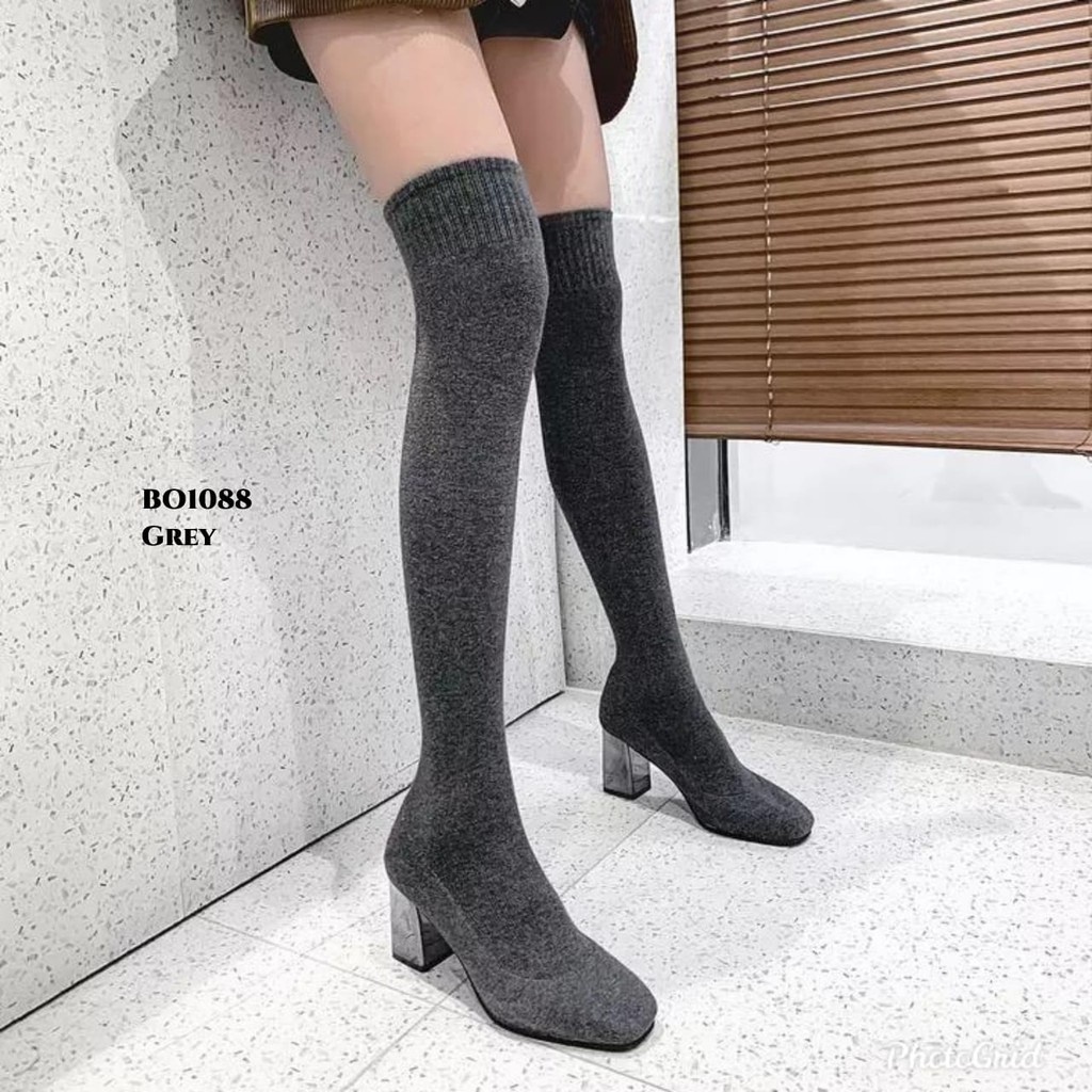 ✅PINKEY P051 SEPATU TINGGI LONG BOOTS FLAT FASHION KOREA IMPORT