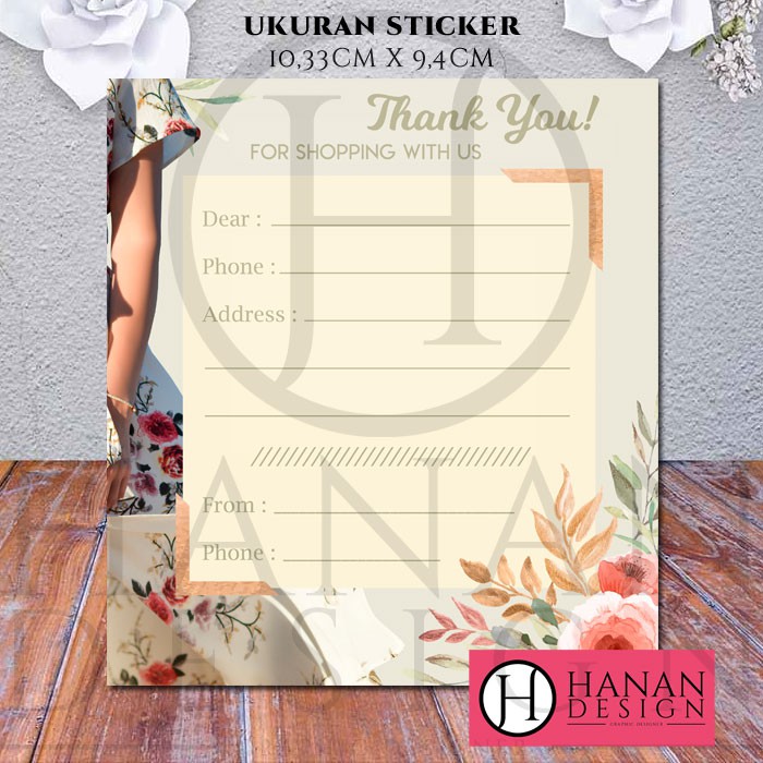 

Label Pengiriman Olshop Murah Stiker Custom Motif Floral New