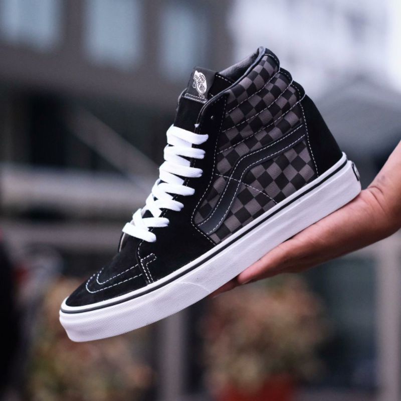 sneakers vans sk8 chekerboard black / pewter