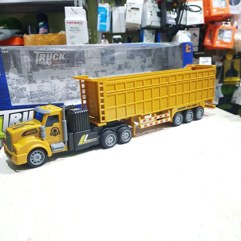 Truk Remote Control 37cm x 5cm x 9.5cm Truk kontener RC Dump truk Kontainer bahan plastik